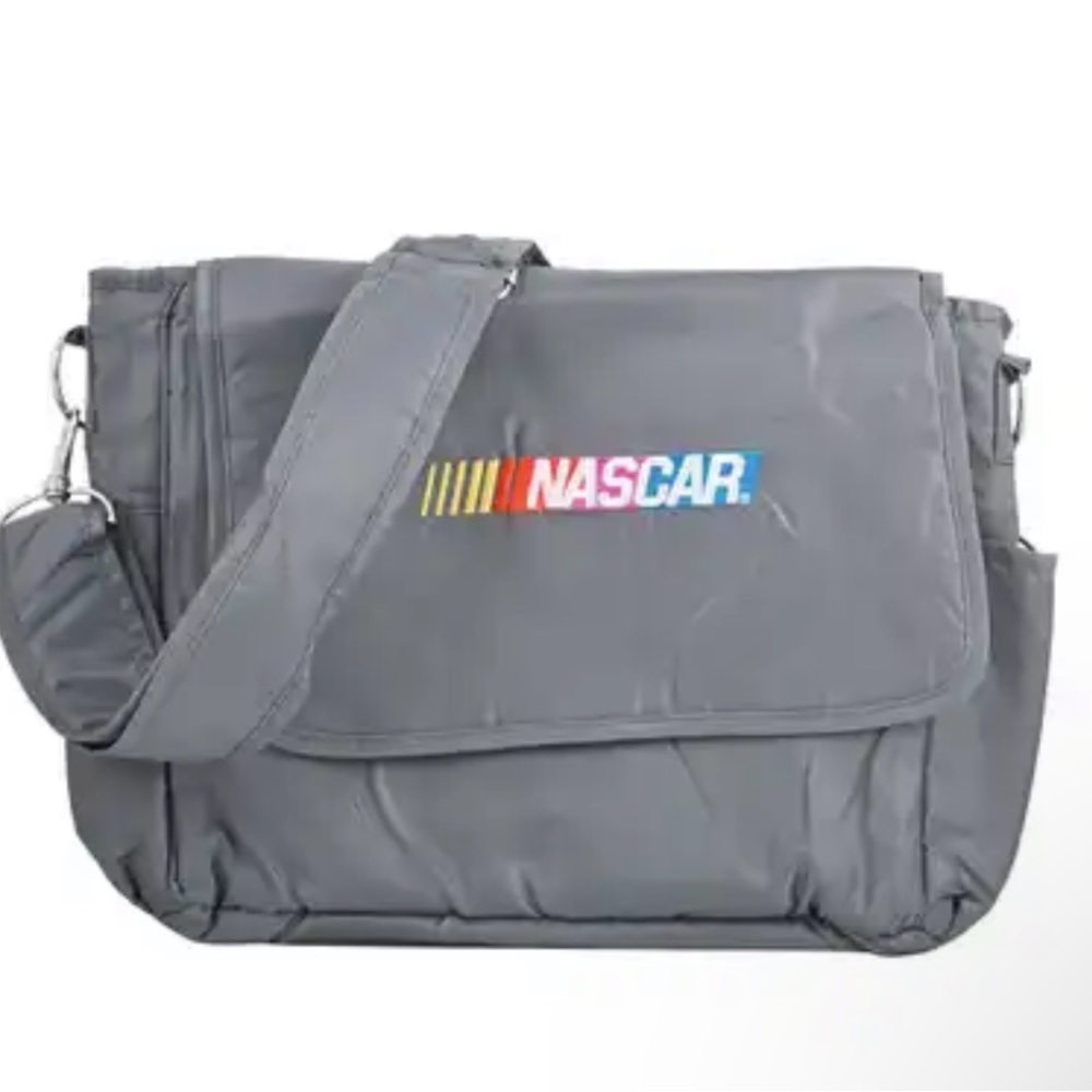 NASCAR New Tags Gray Flap Closure Shoulder Bag with Adjustable Detachable Strap